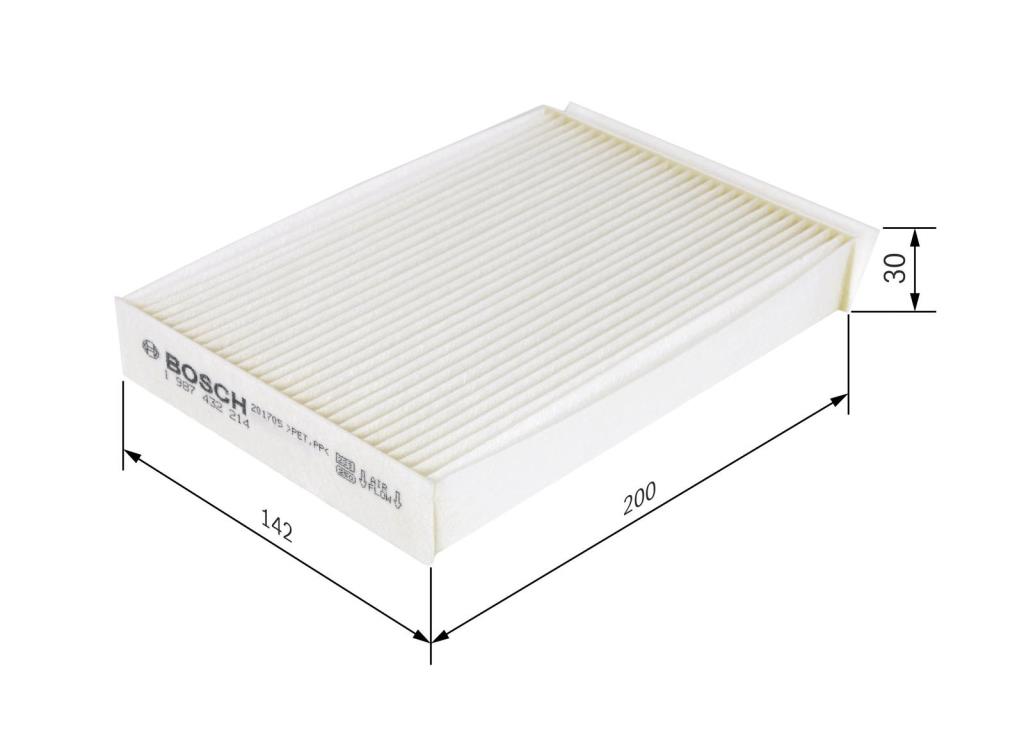 Filtre d'habitacle (Filtre à pollen) BOSCH M2214 - ref. 1 987 432 214
