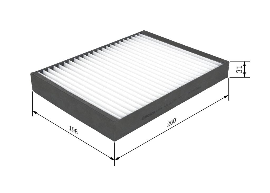 Filtre d'habitacle (Filtre à pollen) BOSCH M2221 - ref. 1 987 432 221