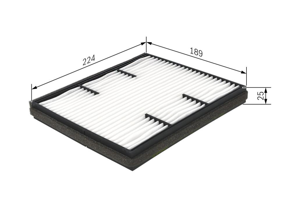 Filtro, aire habitáculo BOSCH M2223 - ref. 1 987 432 223
