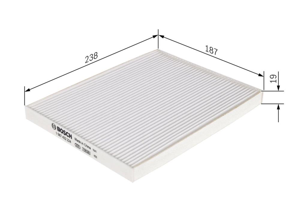 Filtre d'habitacle (Filtre à pollen) BOSCH M2224 - ref. 1 987 432 224