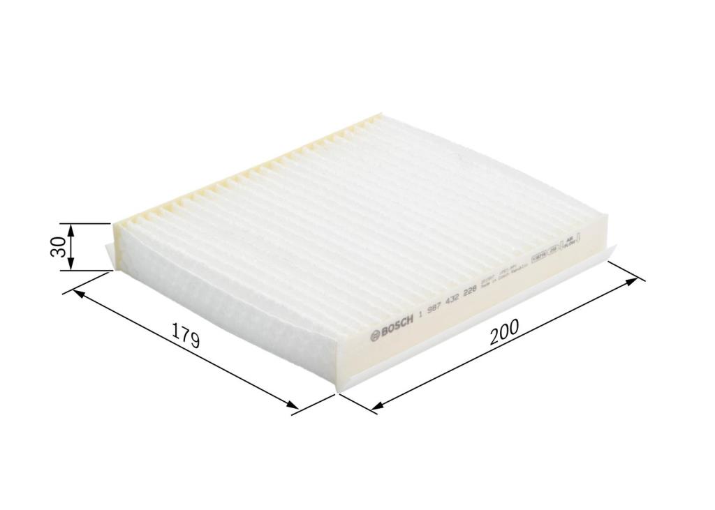 Filtre d'habitacle (Filtre à pollen) BOSCH M2228 - ref. 1 987 432 228