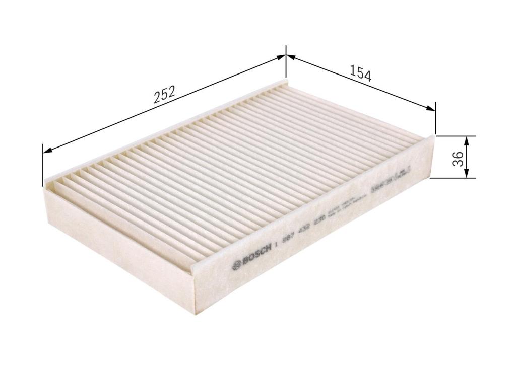 Filtre d'habitacle (Filtre à pollen) BOSCH M2230 - ref. 1 987 432 230