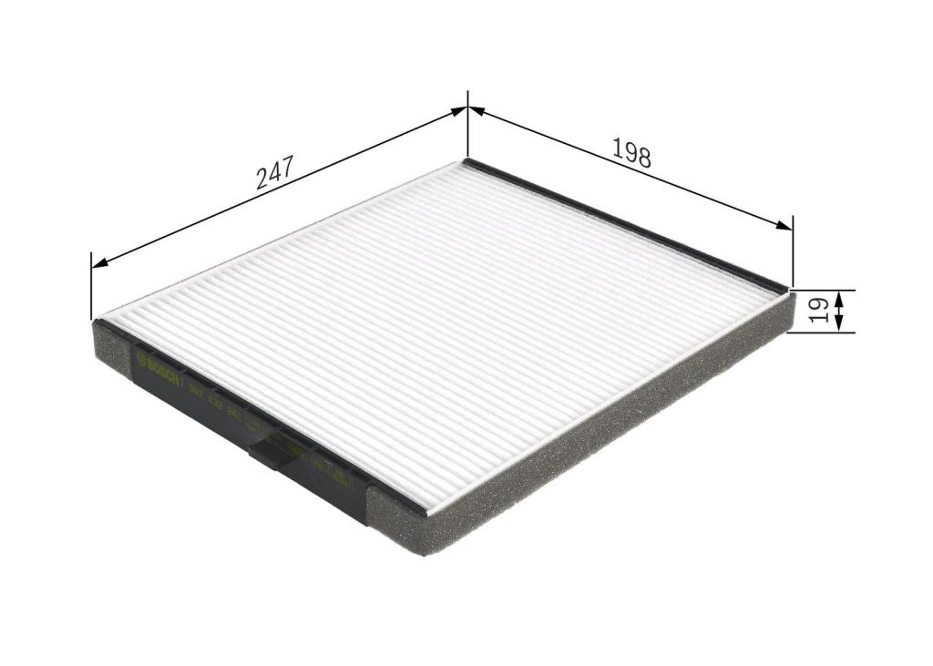 Filtro, aire habitáculo BOSCH M2241 - ref. 1 987 432 241