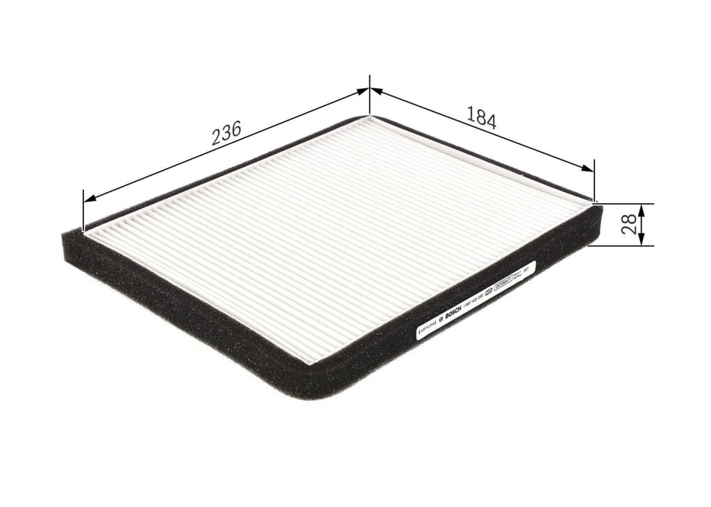 Filtre d'habitacle (Filtre à pollen) BOSCH M2255 - ref. 1 987 432 255