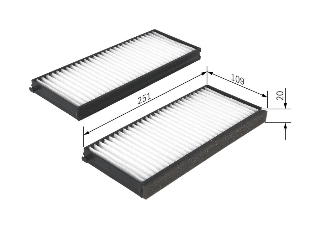 Filtro, aire habitáculo BOSCH M2260 - ref. 1 987 432 260