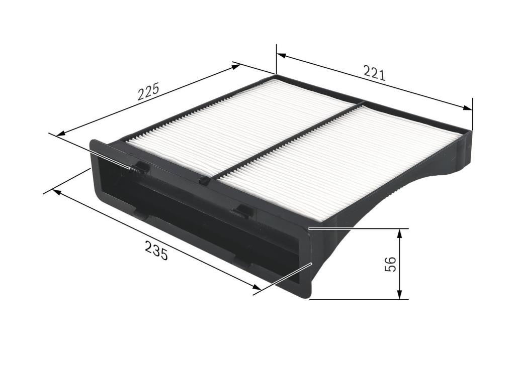 Filtre d'habitacle (Filtre à pollen) BOSCH M2262 - ref. 1 987 432 262