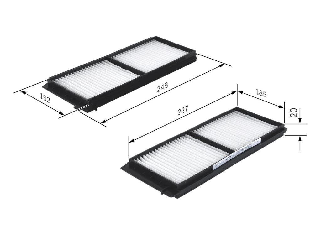 Filtre d'habitacle (Filtre à pollen) BOSCH M2275 - ref. 1 987 432 275