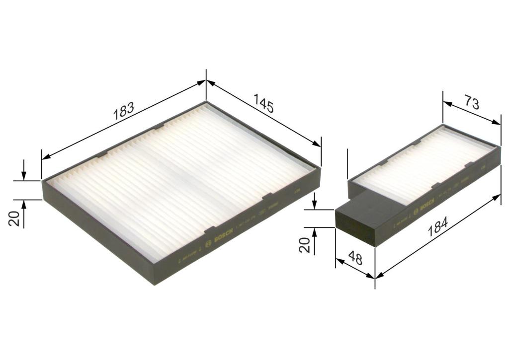 Filtre d'habitacle (Filtre à pollen) BOSCH M2276 - ref. 1 987 432 276