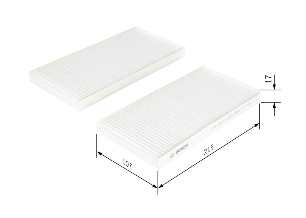 Filtro, aire habitáculo BOSCH M2277 - ref. 1 987 432 277
