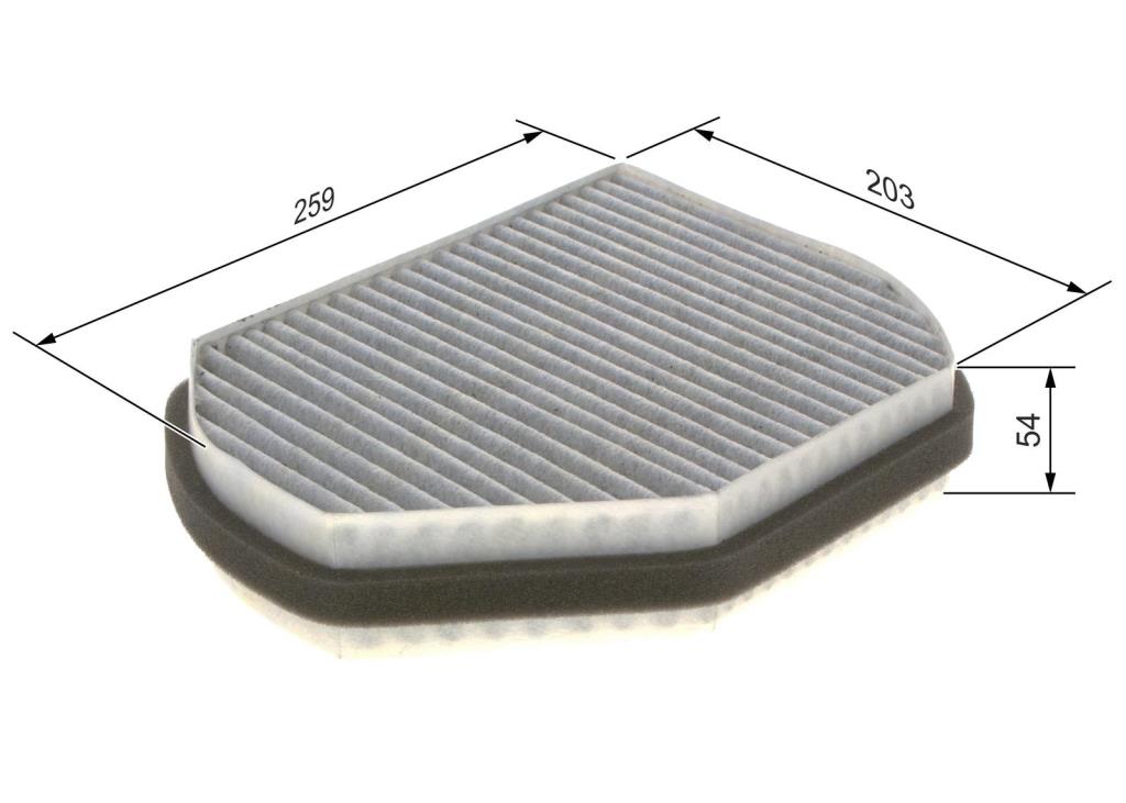 Filtre d'habitacle (Filtre à pollen) BOSCH R2301 - ref. 1 987 432 301