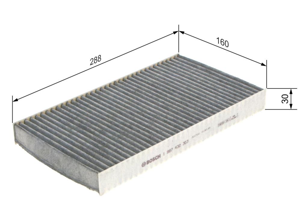 Filtro, aire habitáculo BOSCH R2303 - ref. 1 987 432 303