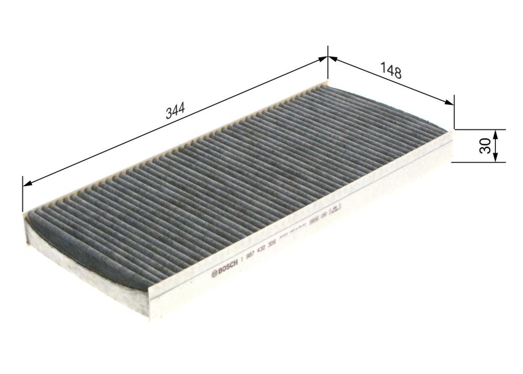 Filtre d'habitacle (Filtre à pollen) BOSCH R2306 - ref. 1 987 432 306