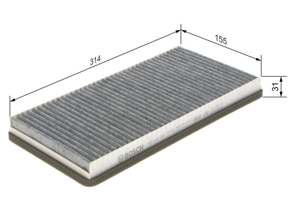 Filtre d'habitacle (Filtre à pollen) BOSCH R2307 - ref. 1 987 432 307