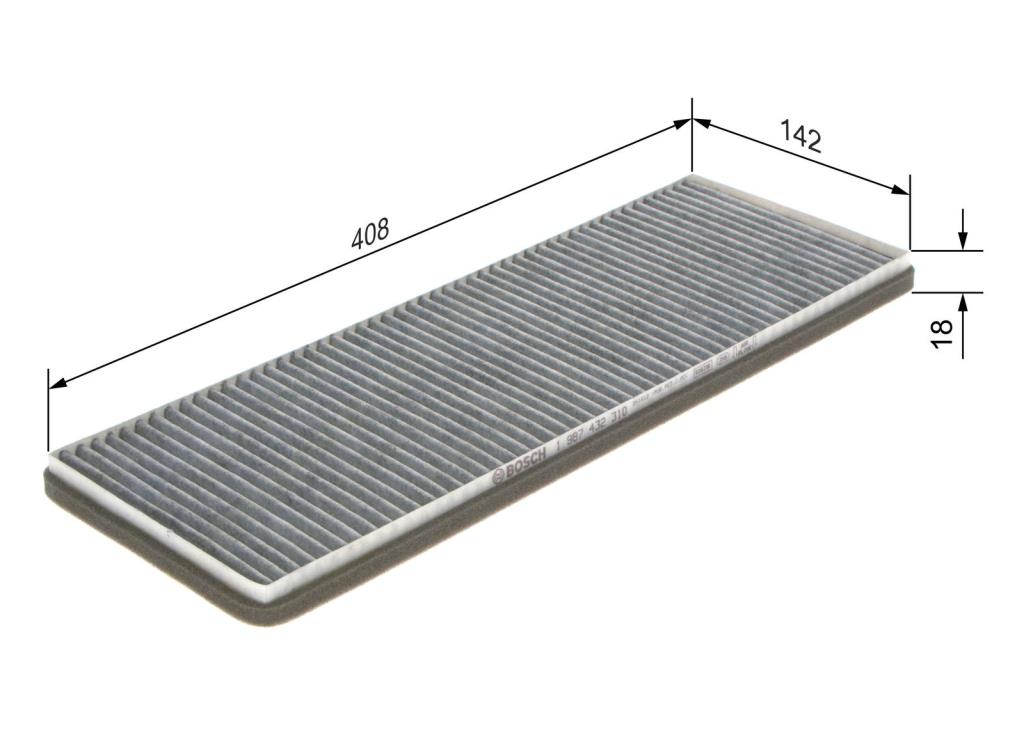 Filtre d'habitacle (Filtre à pollen) BOSCH R2310 - ref. 1 987 432 310
