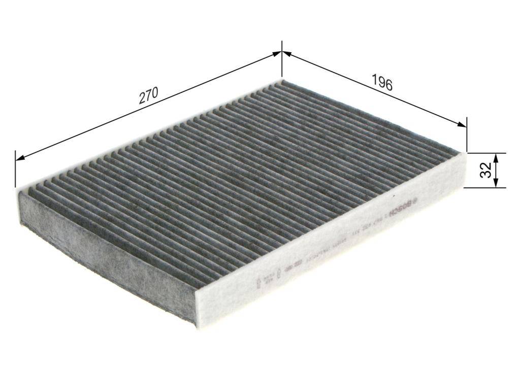Filtre d'habitacle (Filtre à pollen) BOSCH R2311 - ref. 1 987 432 311