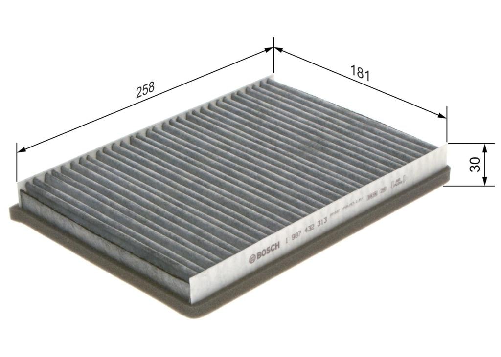 Filtre d'habitacle (Filtre à pollen) BOSCH R2313 - ref. 1 987 432 313