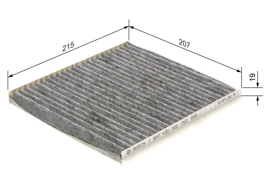 Filtre d'habitacle (Filtre à pollen) BOSCH R2320 - ref. 1 987 432 320
