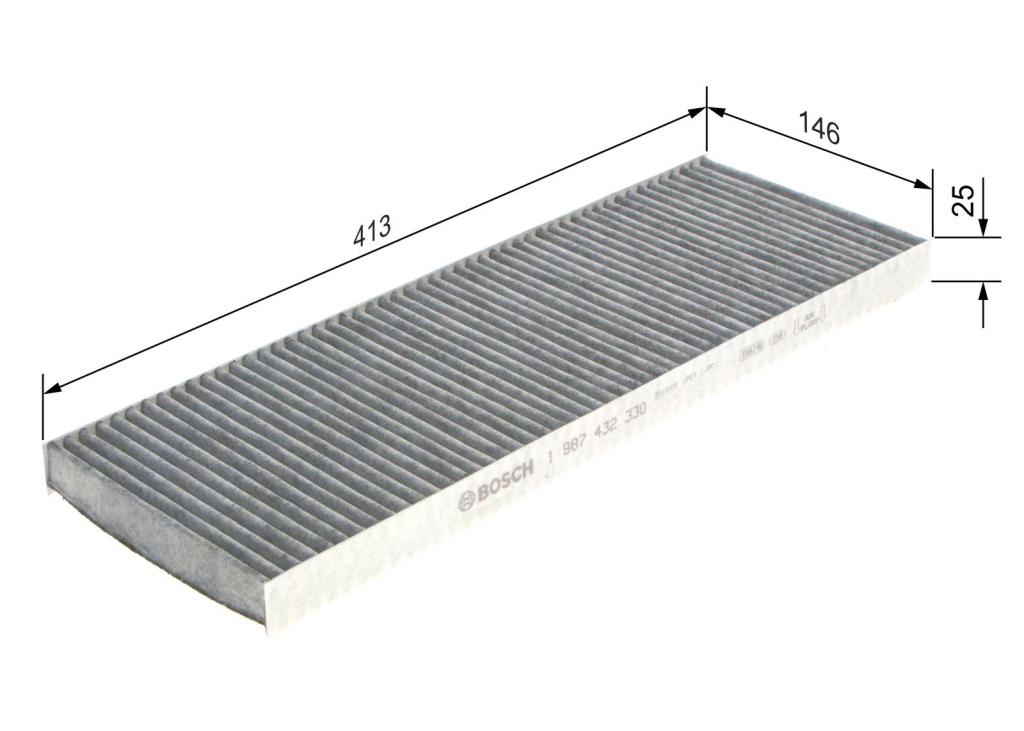 Filtre d'habitacle (Filtre à pollen) BOSCH R2330 - ref. 1 987 432 330
