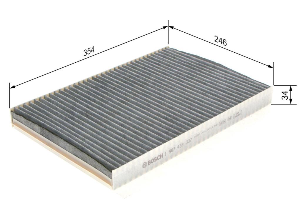 Filtre d'habitacle (Filtre à pollen) BOSCH R2337 - ref. 1 987 432 337