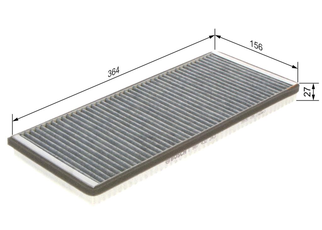 Filtro, aire habitáculo BOSCH R2343 - ref. 1 987 432 343