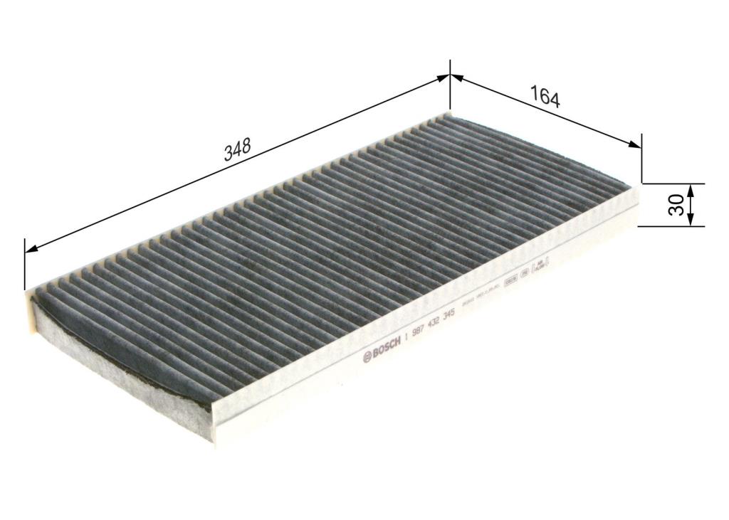 Filtre d'habitacle (Filtre à pollen) BOSCH R2345 - ref. 1 987 432 345