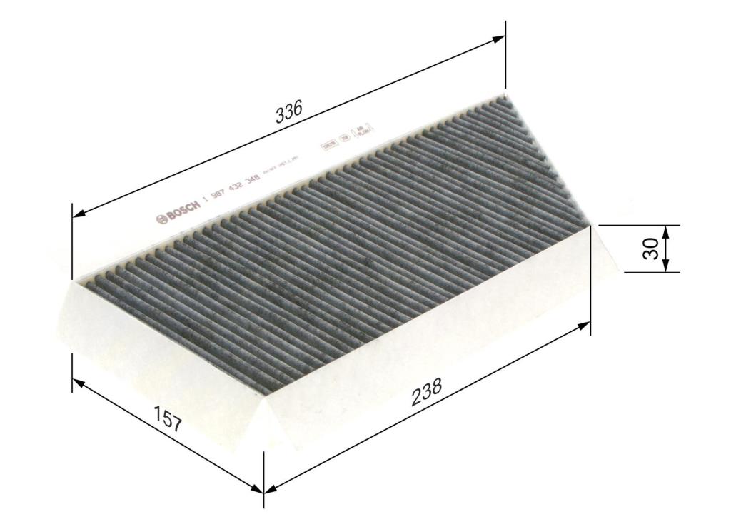 Filtre d'habitacle (Filtre à pollen) BOSCH R2348 - ref. 1 987 432 348