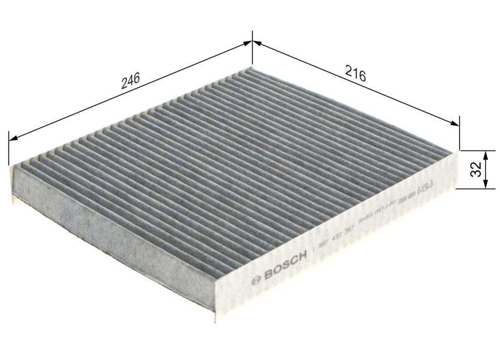 Filtro de habitáculo BOSCH R2357 - ref. 1 987 432 357