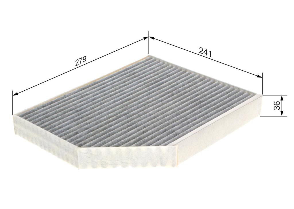 Filtre d'habitacle (Filtre à pollen) BOSCH R2369 - ref. 1 987 432 369