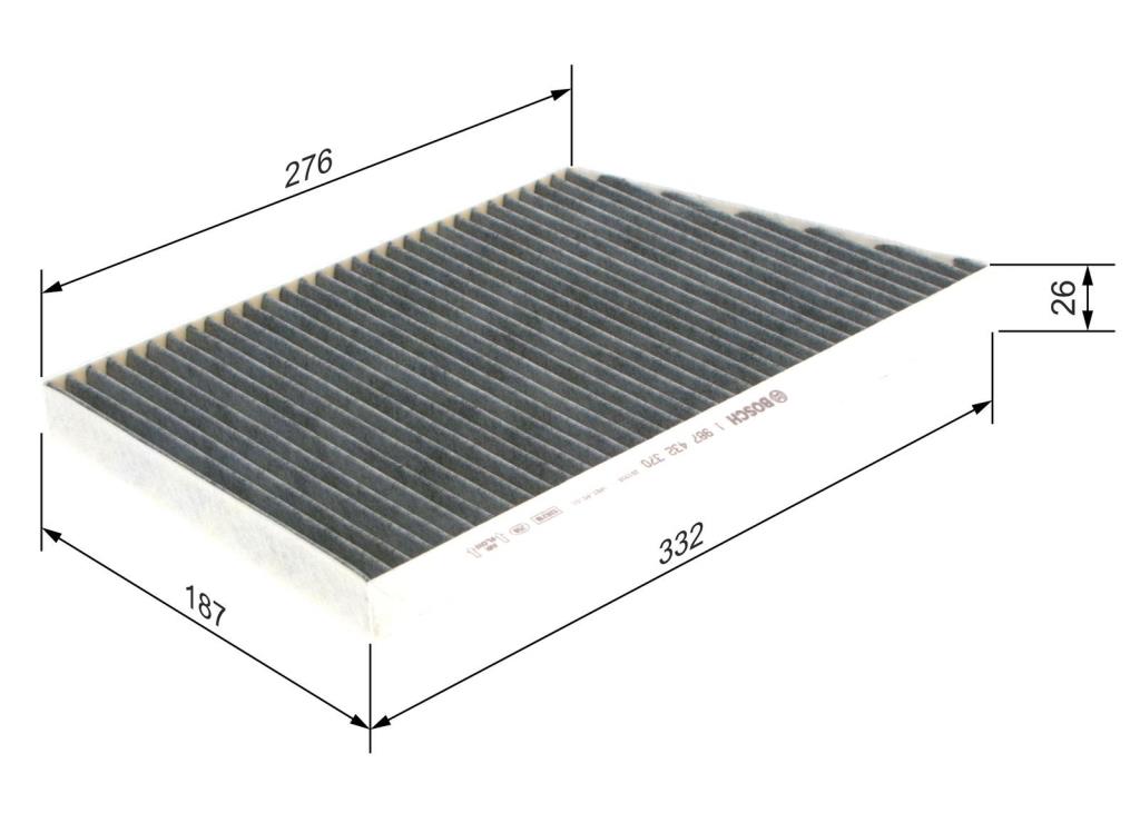 Filtro de habitáculo BOSCH R2370 - ref. 1 987 432 370