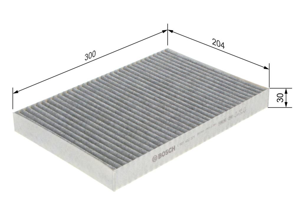 Filtre d'habitacle (Filtre à pollen) BOSCH R2371 - ref. 1 987 432 371
