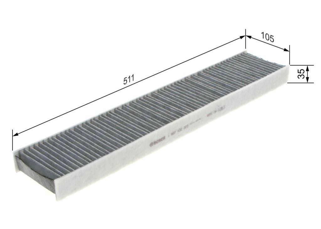 Filtro, aire habitáculo BOSCH R2373 - ref. 1 987 432 373