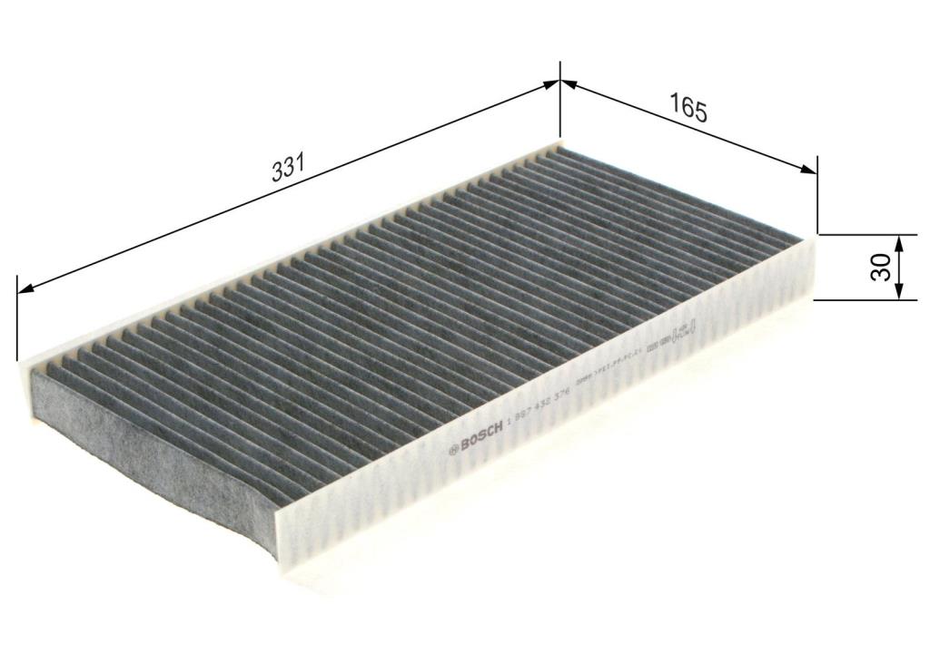 Filtre d'habitacle (Filtre à pollen) BOSCH R2376 - ref. 1 987 432 376
