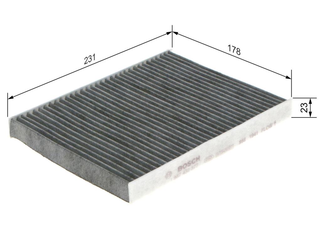 Filtre d'habitacle (Filtre à pollen) BOSCH R2377 - ref. 1 987 432 377