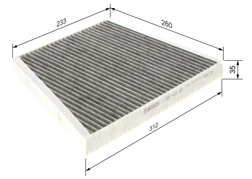 Filtre d'habitacle (Filtre à pollen) BOSCH R2381 - ref. 1 987 432 381