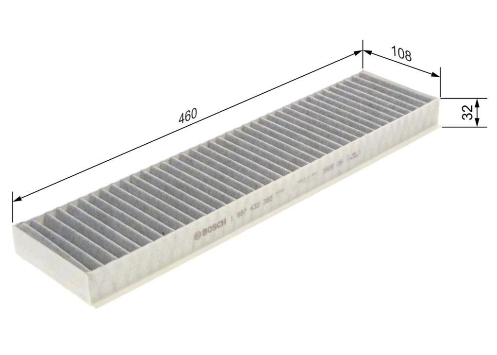 Filtro de habitáculo BOSCH R2382 - ref. 1 987 432 382
