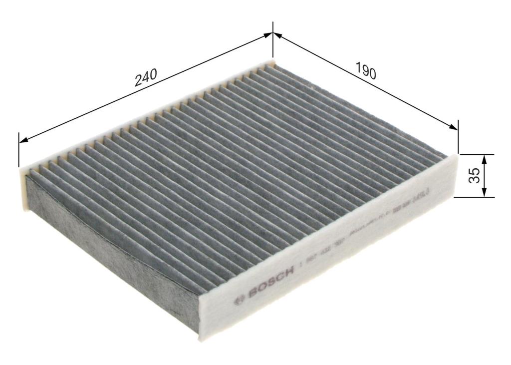 Filtre d'habitacle (Filtre à pollen) BOSCH R2387 - ref. 1 987 432 387
