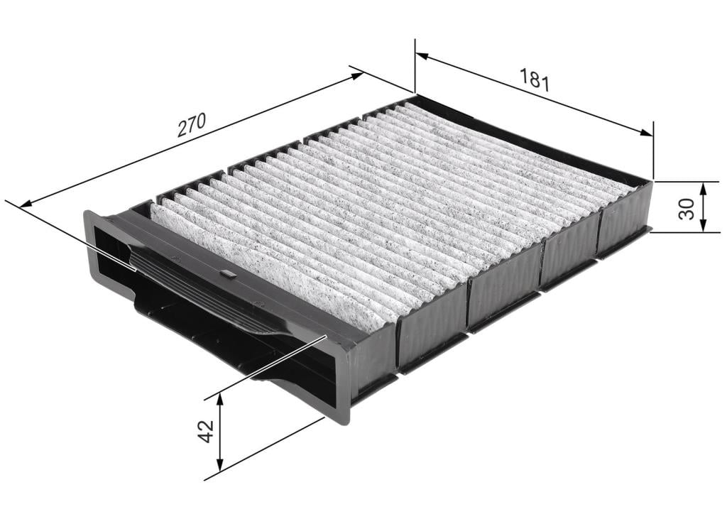 Filtre d'habitacle (Filtre à pollen) BOSCH R2393 - ref. 1 987 432 393