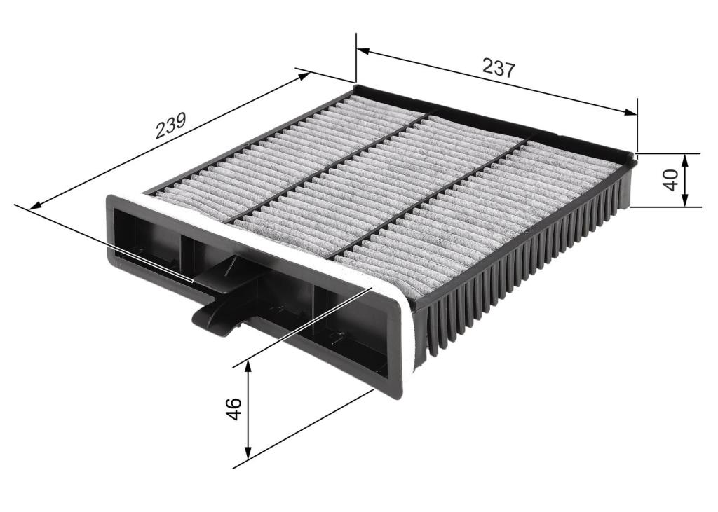 Filtre d'habitacle (Filtre à pollen) BOSCH R2394 - ref. 1 987 432 394