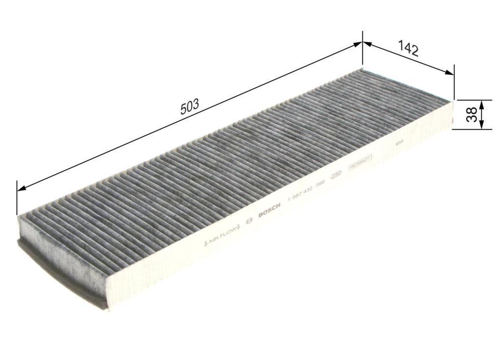 Filtre d'habitacle (Filtre à pollen) BOSCH R2399 - ref. 1 987 432 399