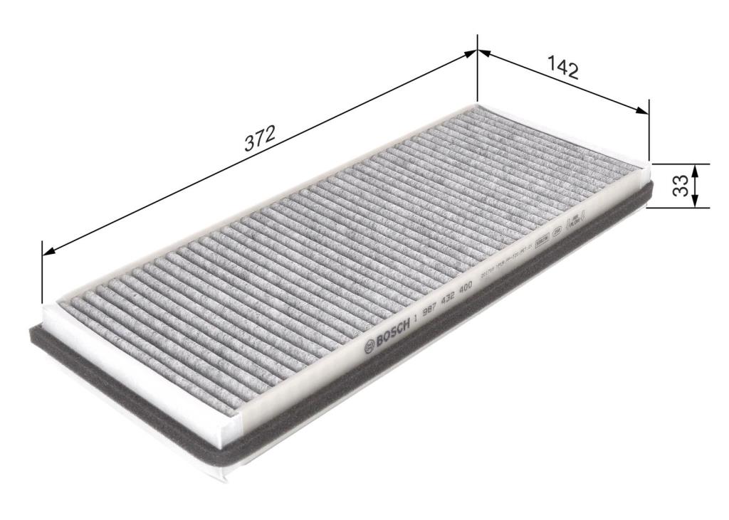 Filtre d'habitacle (Filtre à pollen) BOSCH R2400 - ref. 1 987 432 400