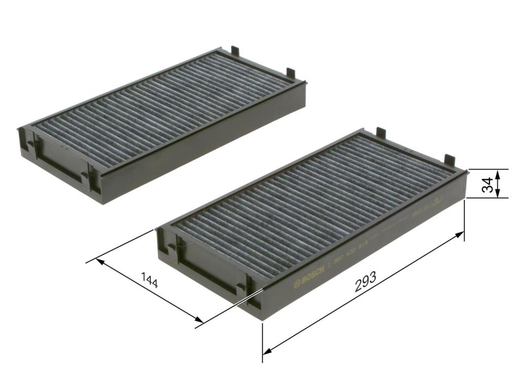 Filtre d'habitacle (Filtre à pollen) BOSCH R2419 - ref. 1 987 432 419