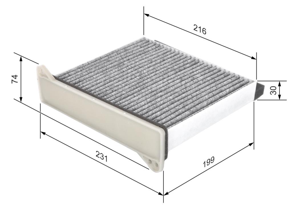 Filtre d'habitacle (Filtre à pollen) BOSCH R2426 - ref. 1 987 432 426