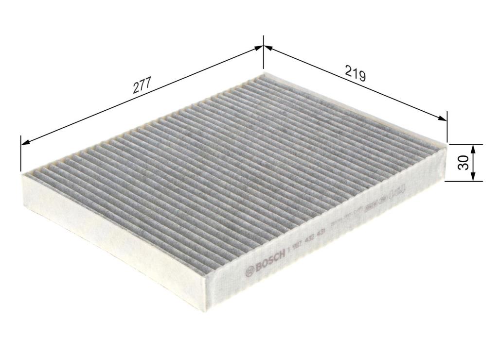 Filtro, aire habitáculo BOSCH R2431 - ref. 1 987 432 431