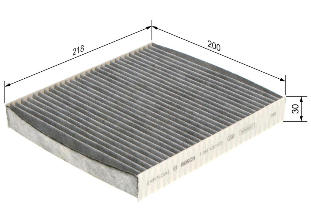 Filtro de habitáculo BOSCH R2433 - ref. 1 987 432 433