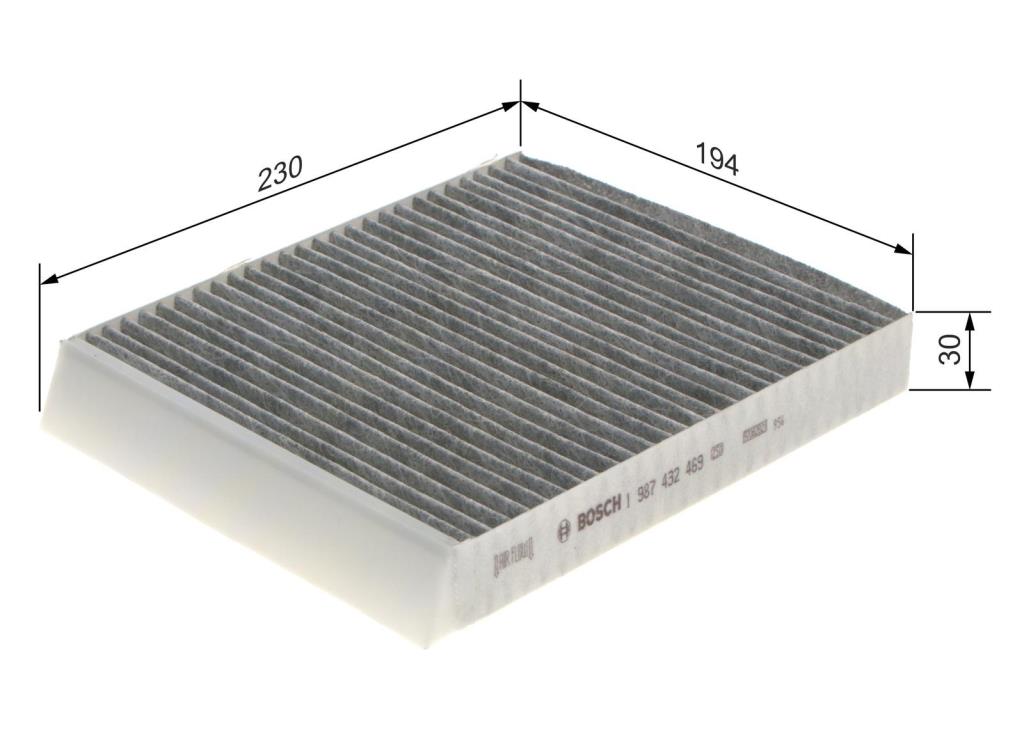 Filtre d'habitacle (Filtre à pollen) BOSCH R2469 - ref. 1 987 432 469
