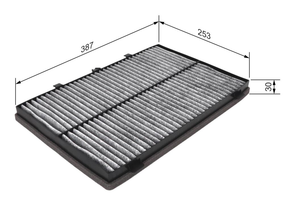Filtro, aire habitáculo BOSCH R2482 - ref. 1 987 432 482