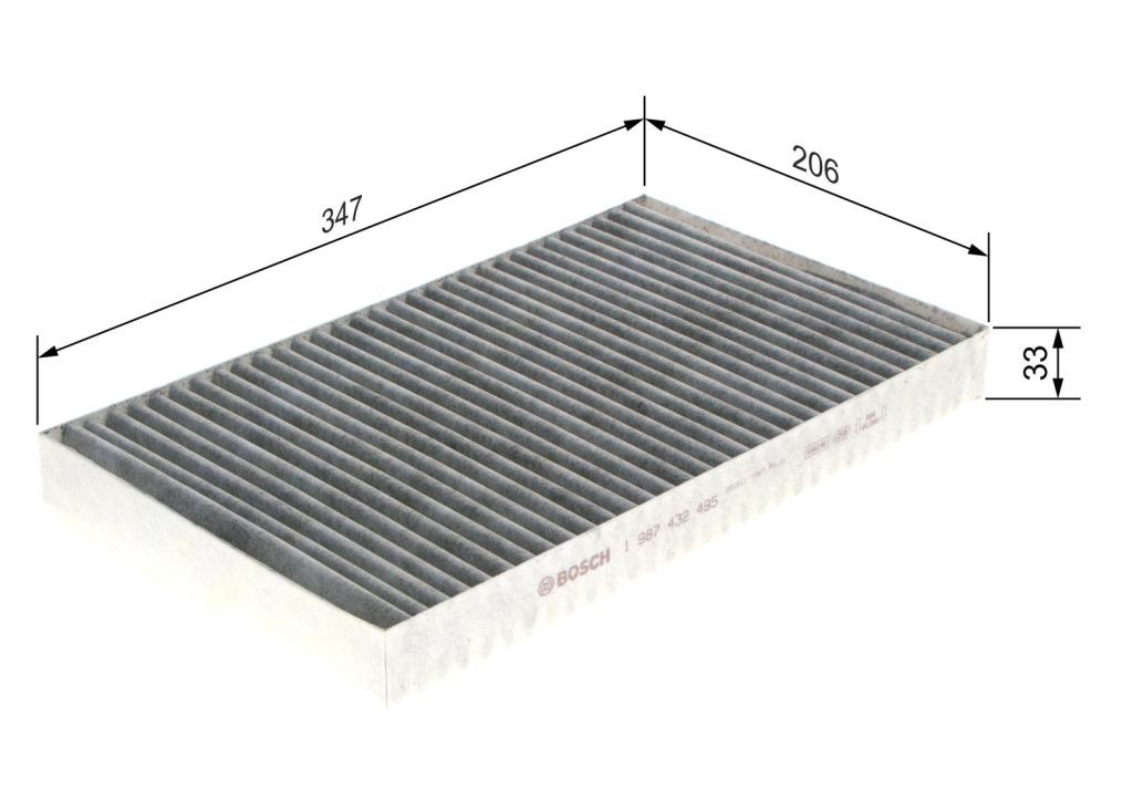Filtre d'habitacle (Filtre à pollen) BOSCH R2495 - ref. 1 987 432 495