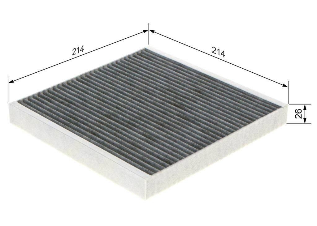 Filtre d'habitacle (Filtre à pollen) BOSCH R2499 - ref. 1 987 432 499