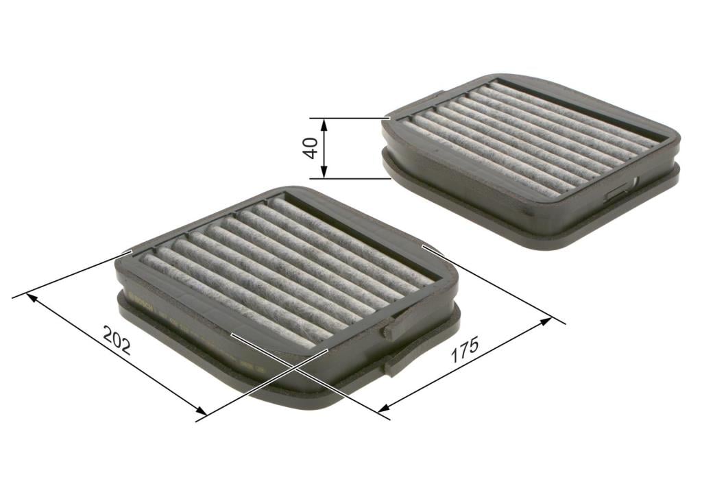 Filtre d'habitacle (Filtre à pollen) BOSCH R2512 - ref. 1 987 432 512