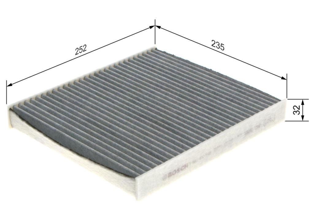 Filtre d'habitacle (Filtre à pollen) BOSCH R2543 - ref. 1 987 432 543